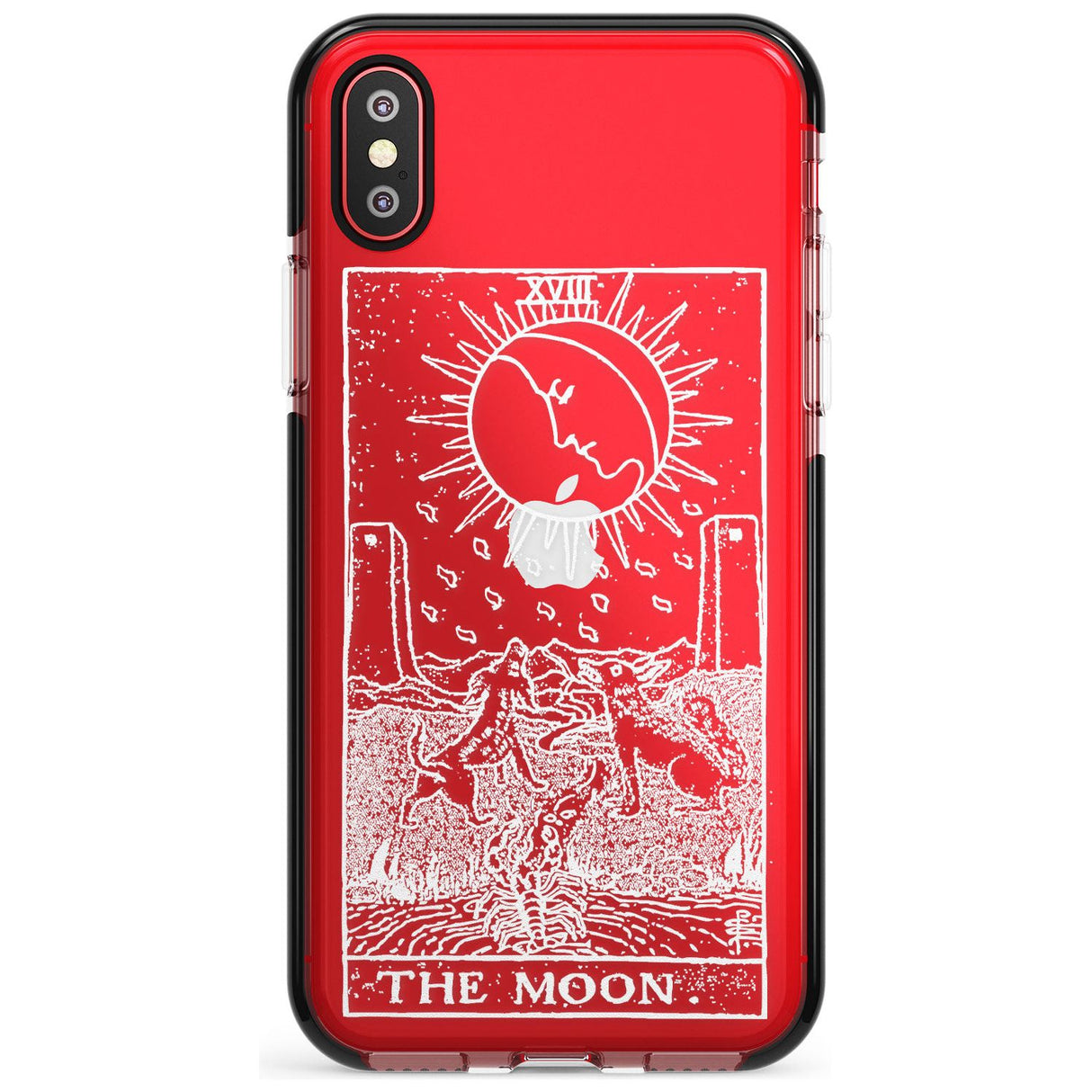 The Moon Tarot Card - White Transparent Pink Fade Impact Phone Case for iPhone X XS Max XR