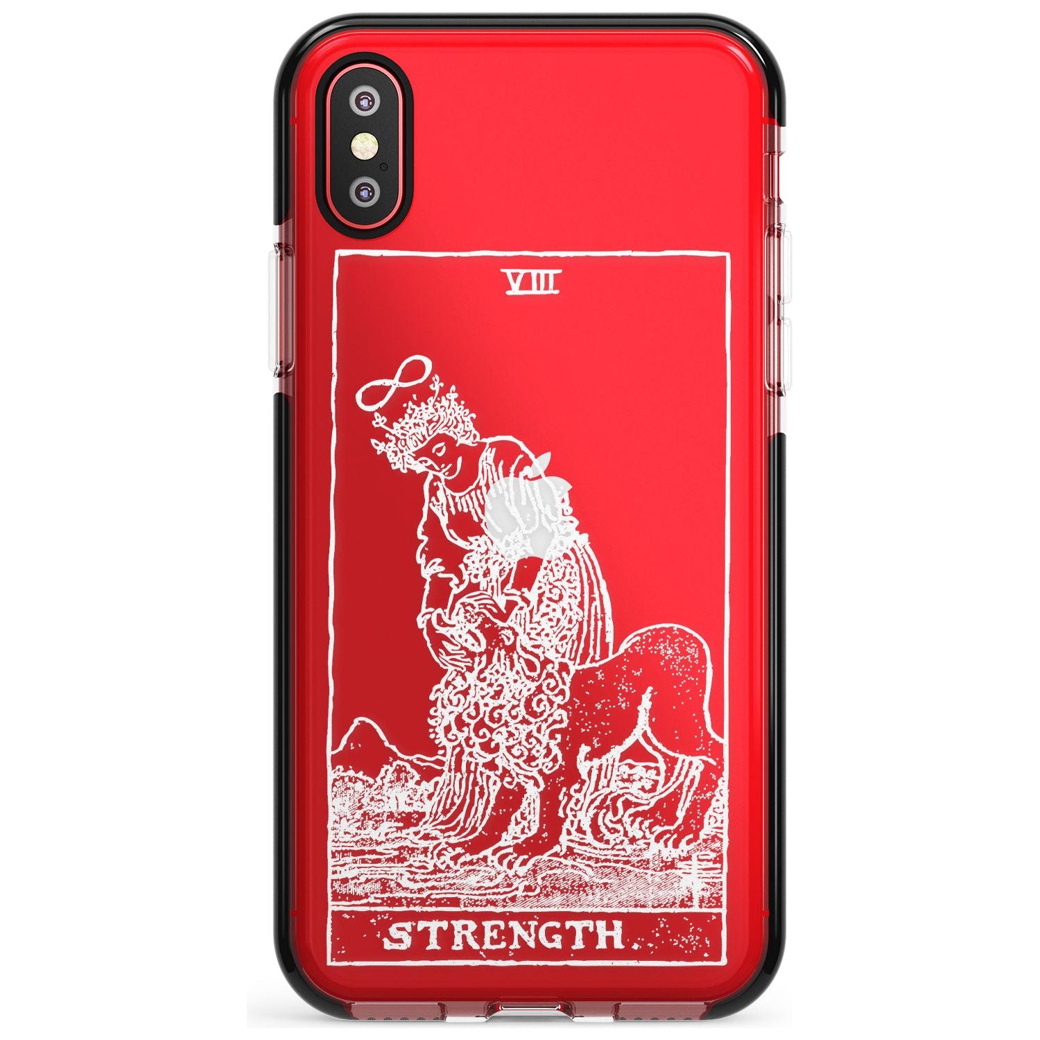 Strength Tarot Card - White Transparent Pink Fade Impact Phone Case for iPhone X XS Max XR