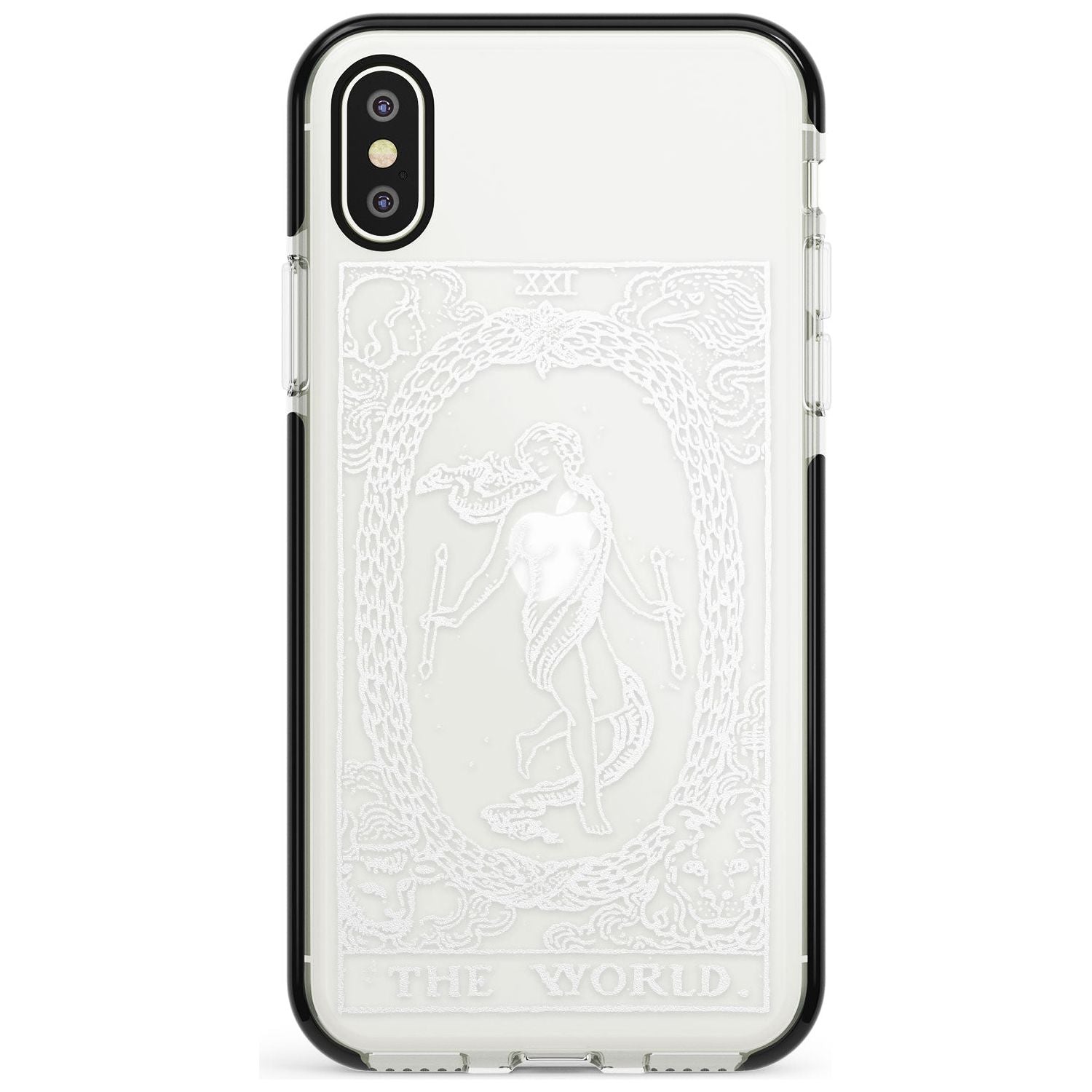The World Tarot Card - White Transparent Pink Fade Impact Phone Case for iPhone X XS Max XR