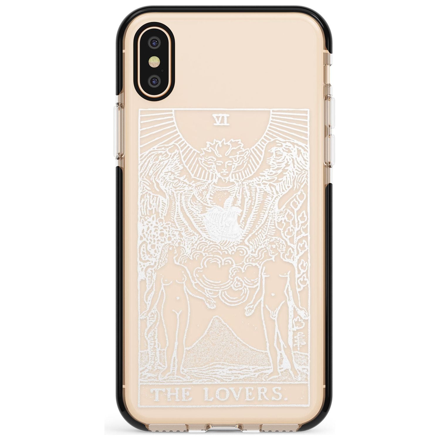 The Lovers Tarot Card - White Transparent Pink Fade Impact Phone Case for iPhone X XS Max XR
