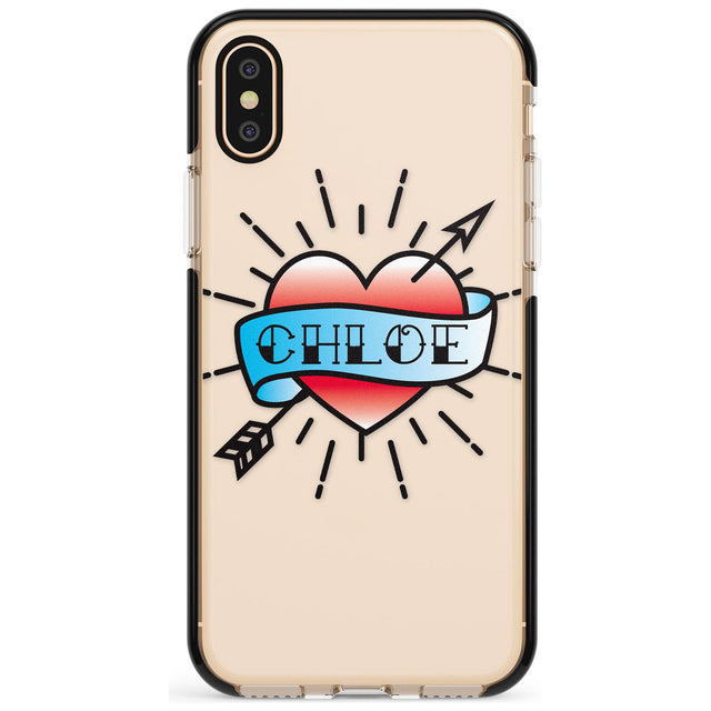 Custom Heart Tattoo Pink Fade Impact Phone Case for iPhone X XS Max XR