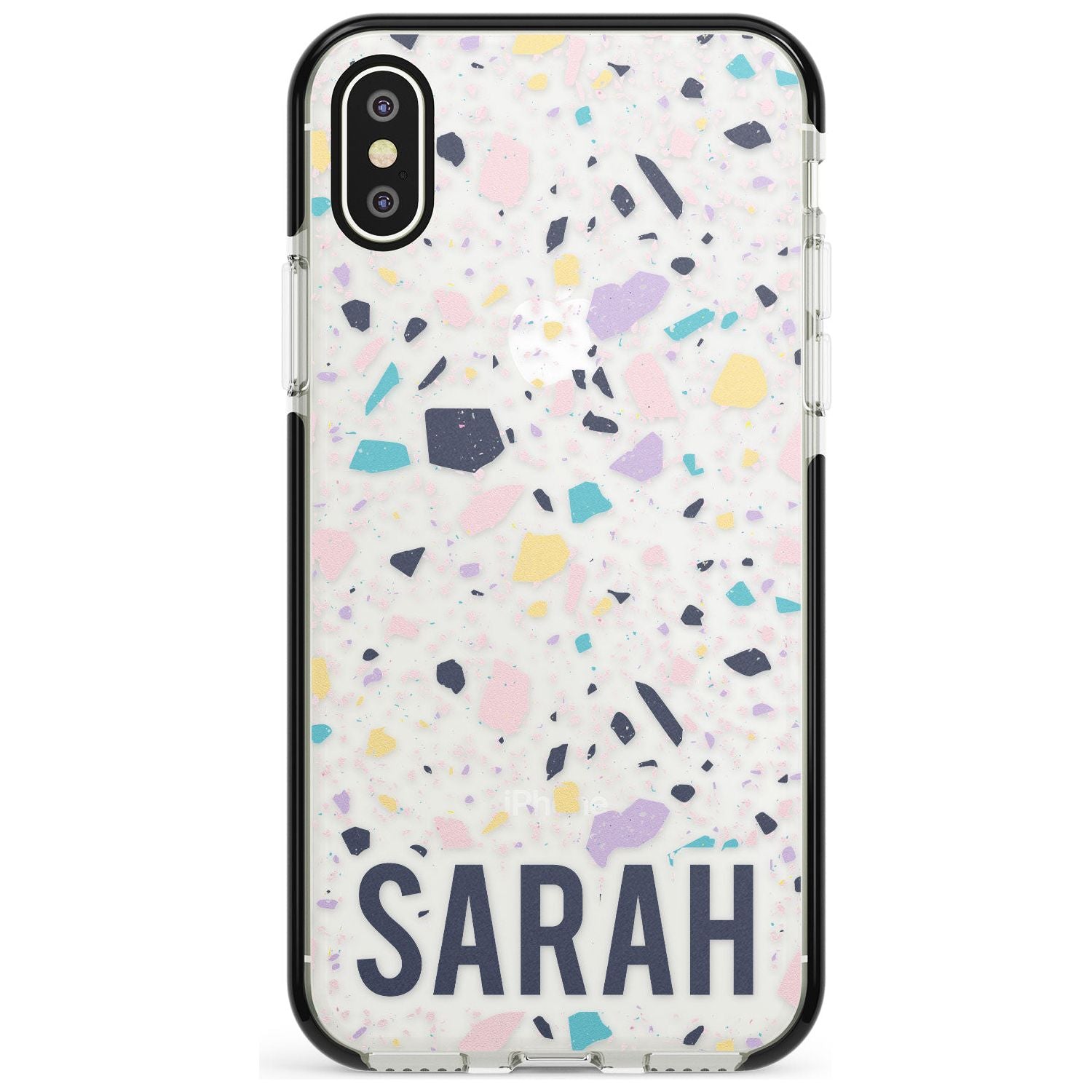 Customised Terrazzo - Pink, Purple, Blue Black Impact Phone Case for iPhone X XS Max XR