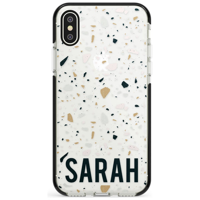 Customised Terrazzo - Blue, Pink, Brown Black Impact Phone Case for iPhone X XS Max XR