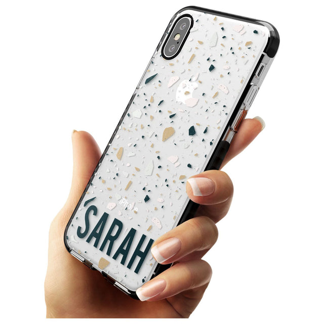 Customised Terrazzo - Blue, Pink, Brown Black Impact Phone Case for iPhone X XS Max XR