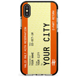 Personalised Create Your Own Train Ticket Black Impact Phone Case for iPhone X XS Max XR