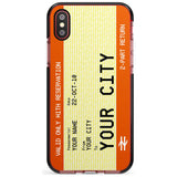 Personalised Create Your Own Train Ticket Black Impact Phone Case for iPhone X XS Max XR