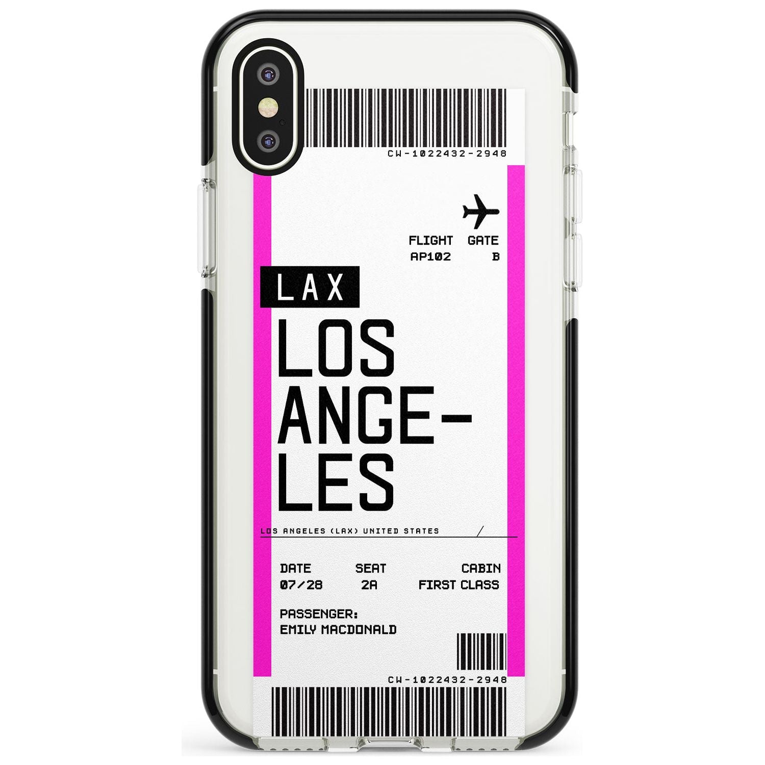 Los Angeles Boarding Pass iPhone Case  Black Impact Custom Phone Case - Case Warehouse