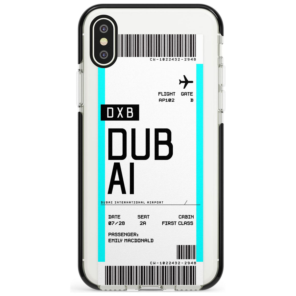 Dubai Boarding Pass iPhone Case  Black Impact Custom Phone Case - Case Warehouse