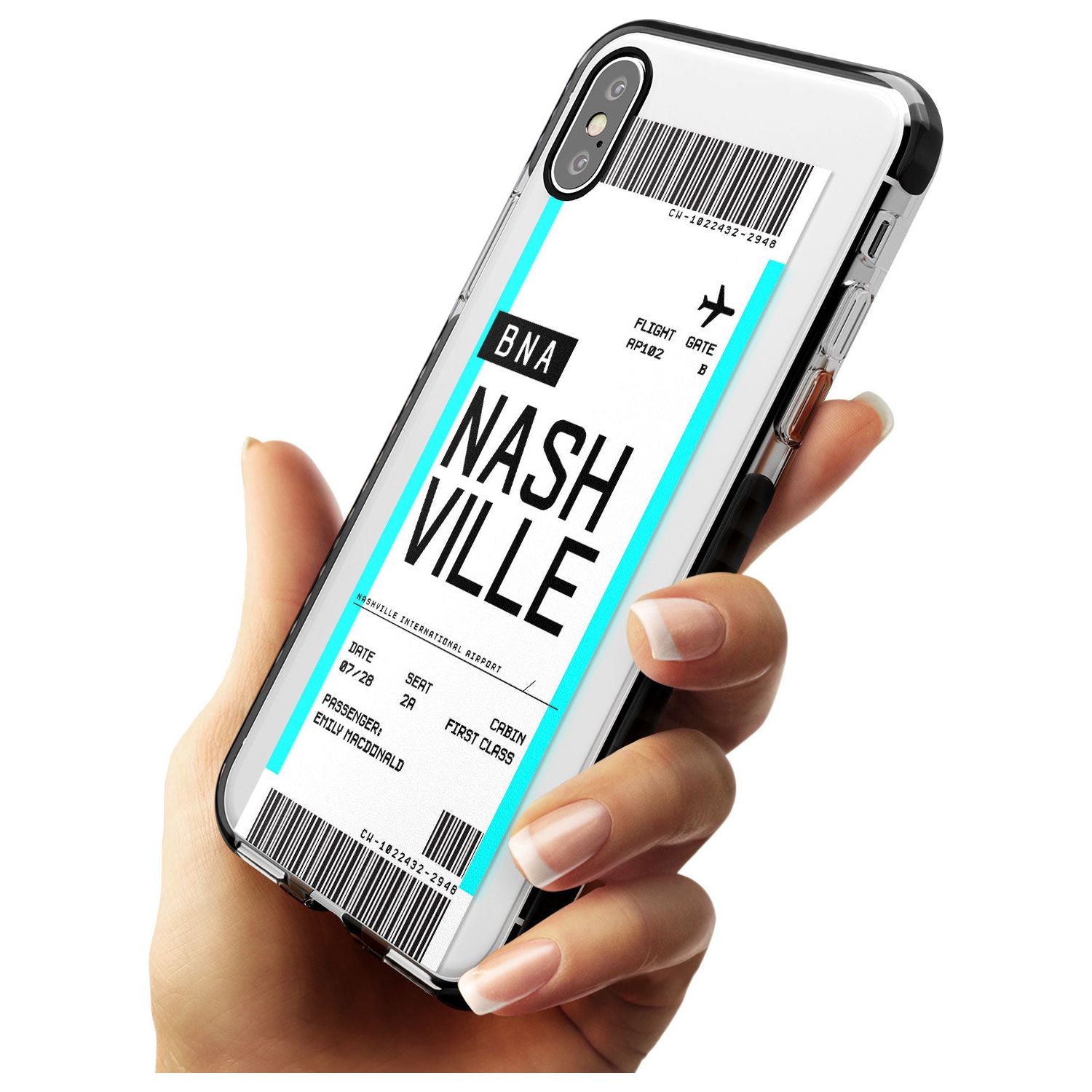 Nashville Boarding Pass iPhone Case   Custom Phone Case - Case Warehouse
