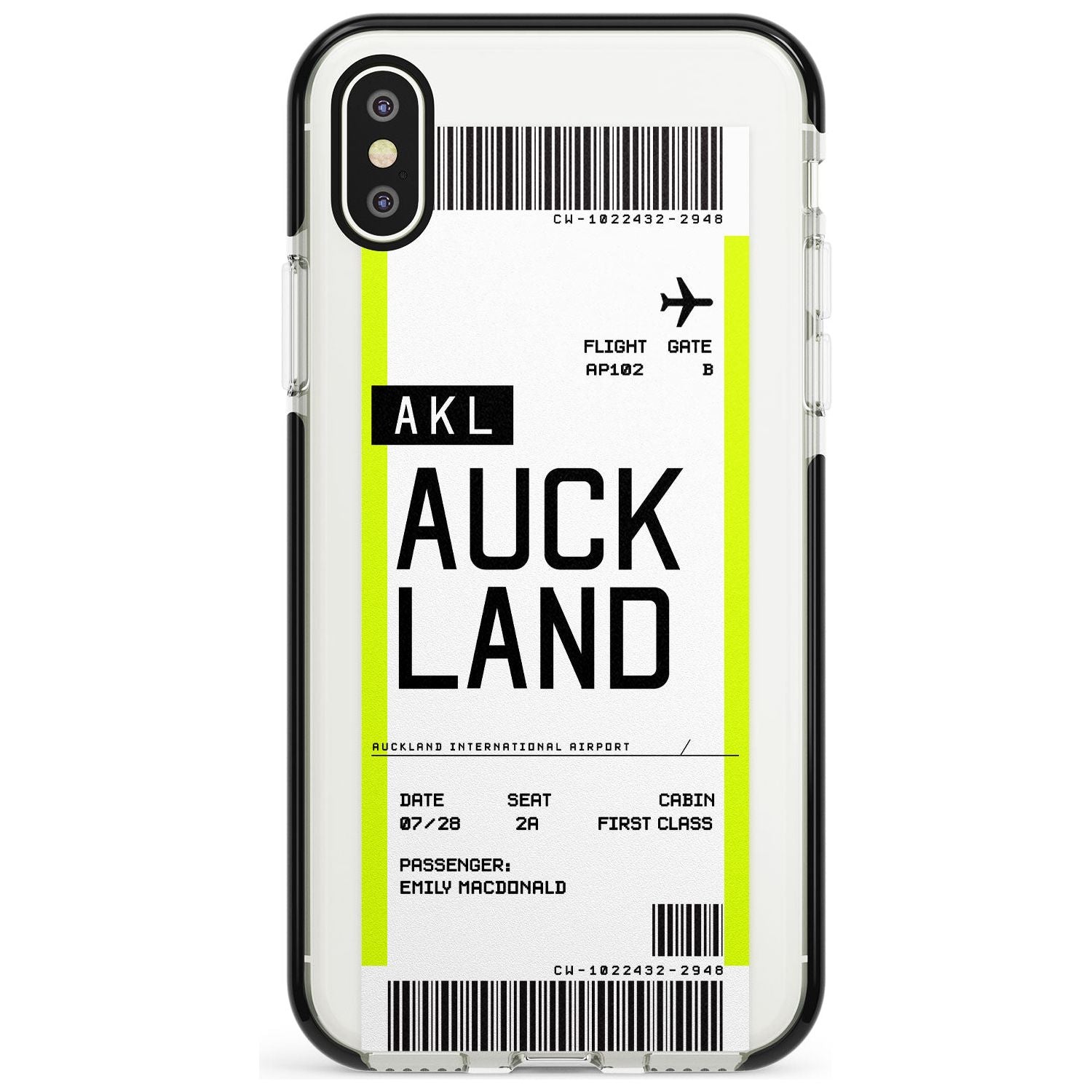 Auckland Boarding Pass iPhone Case  Black Impact Custom Phone Case - Case Warehouse