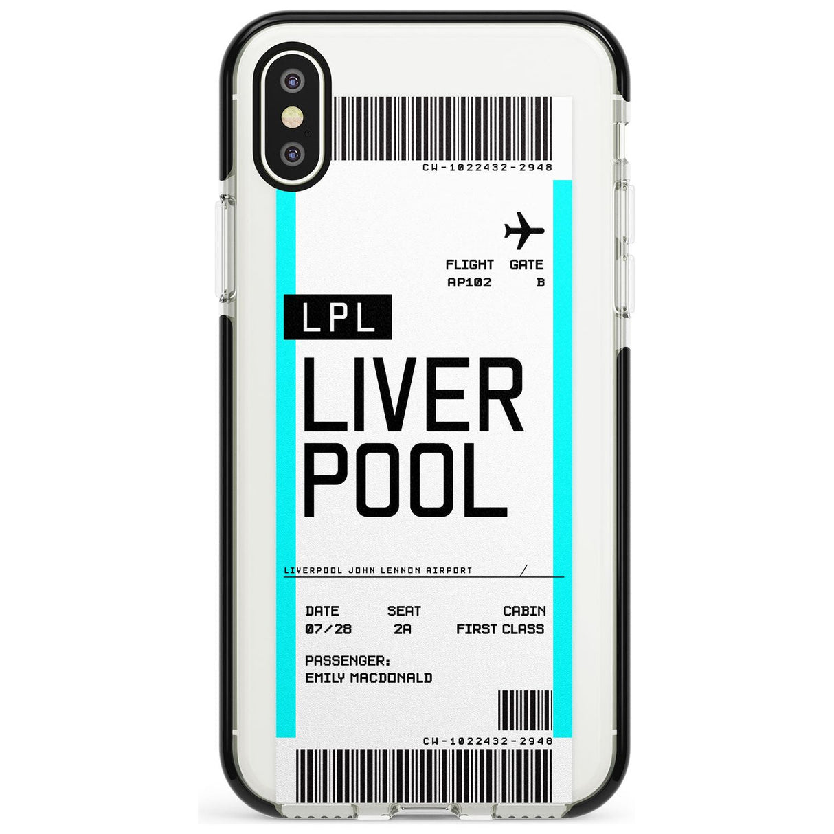 Liverpool Boarding Pass  Black Impact Custom Phone Case - Case Warehouse