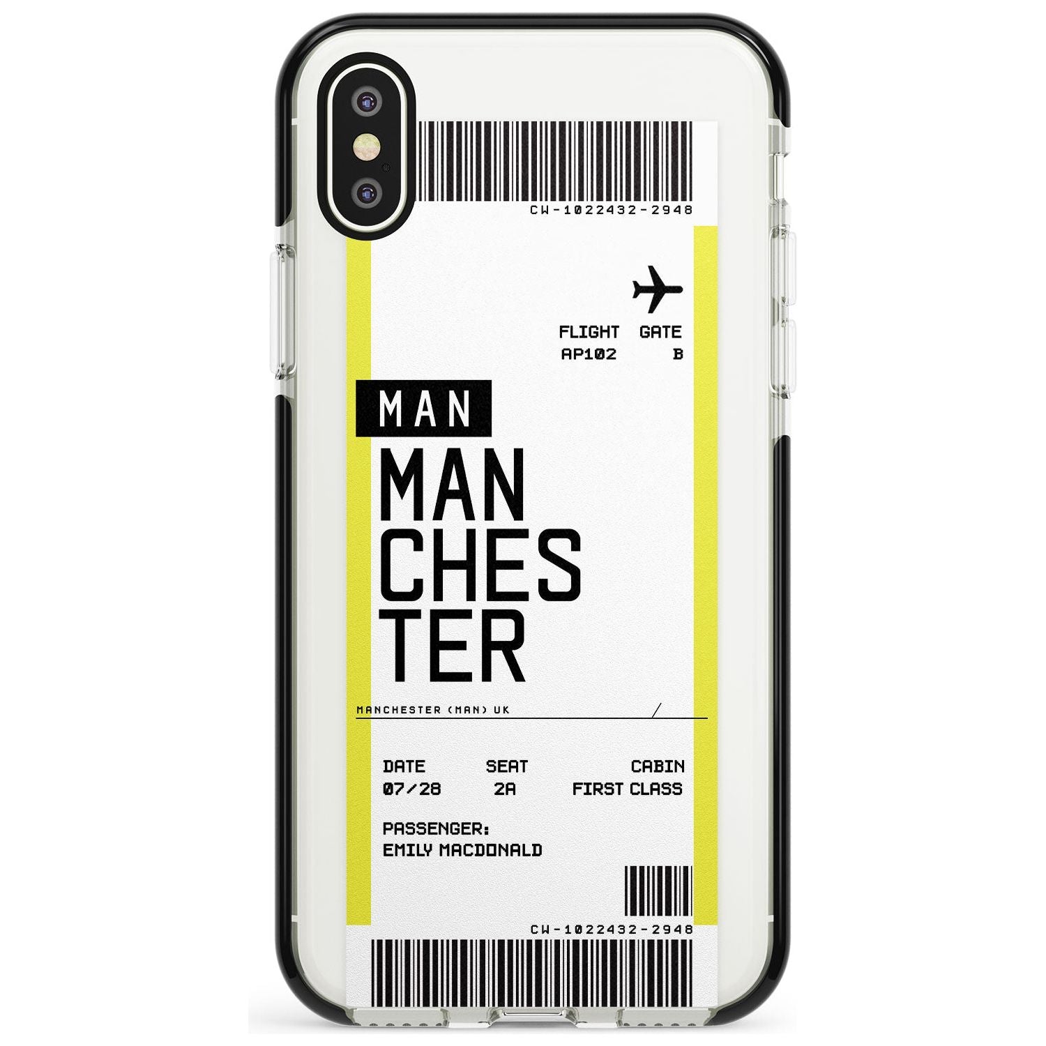Manchester Boarding Pass  Black Impact Custom Phone Case - Case Warehouse