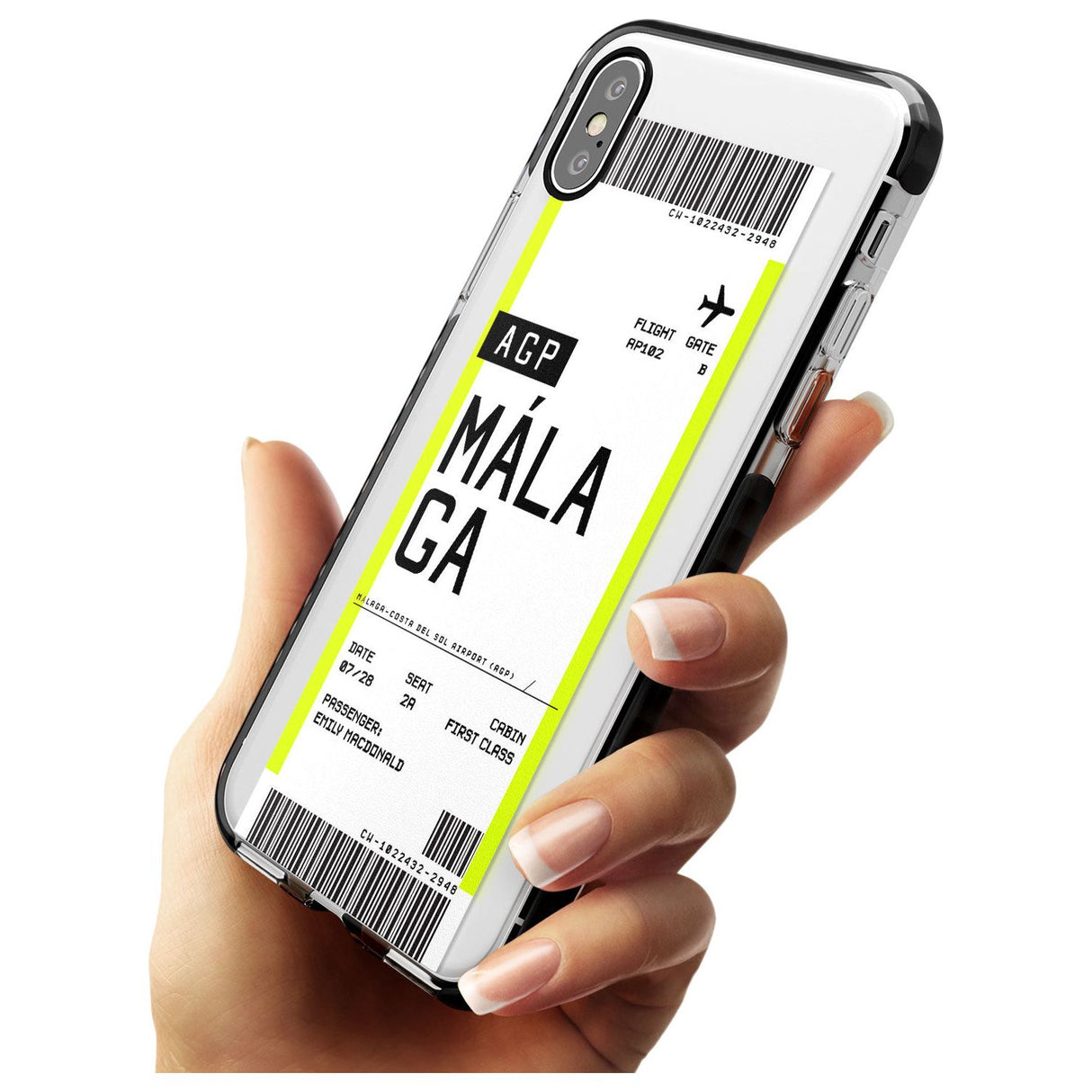 Málaga Boarding Pass iPhone Case   Custom Phone Case - Case Warehouse