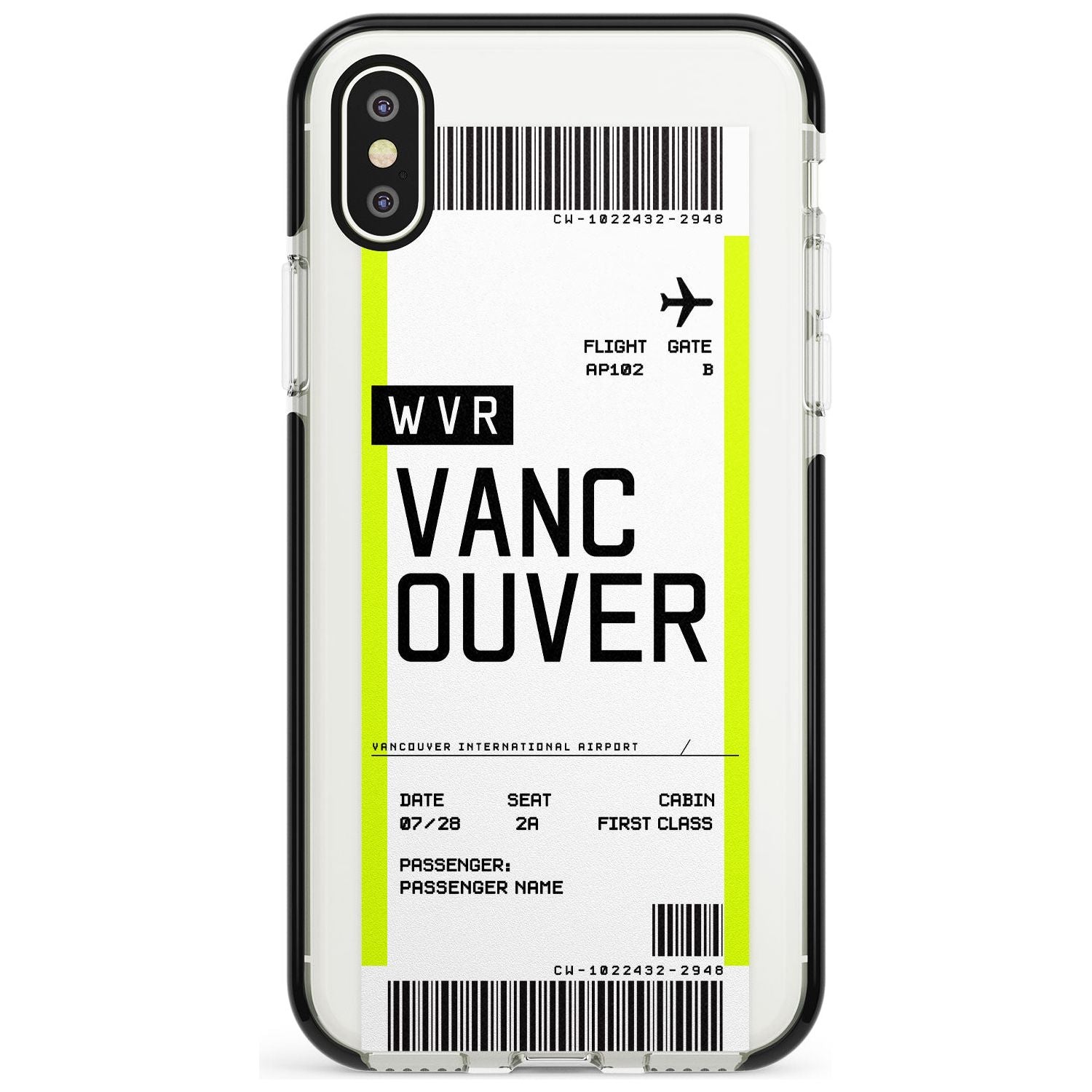 Vancouver Boarding Pass iPhone Case  Black Impact Custom Phone Case - Case Warehouse