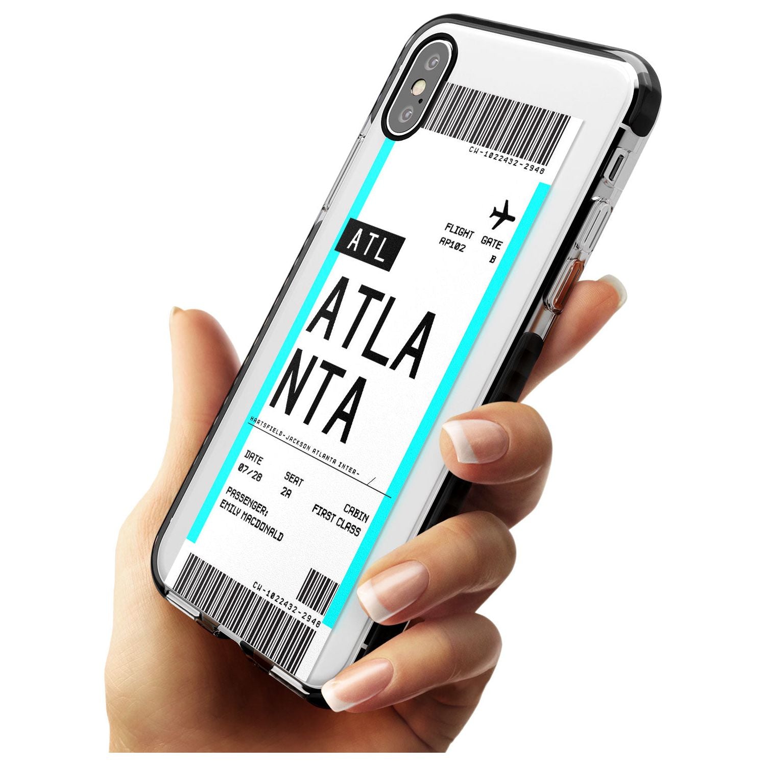 Atlanta Boarding Pass iPhone Case   Custom Phone Case - Case Warehouse