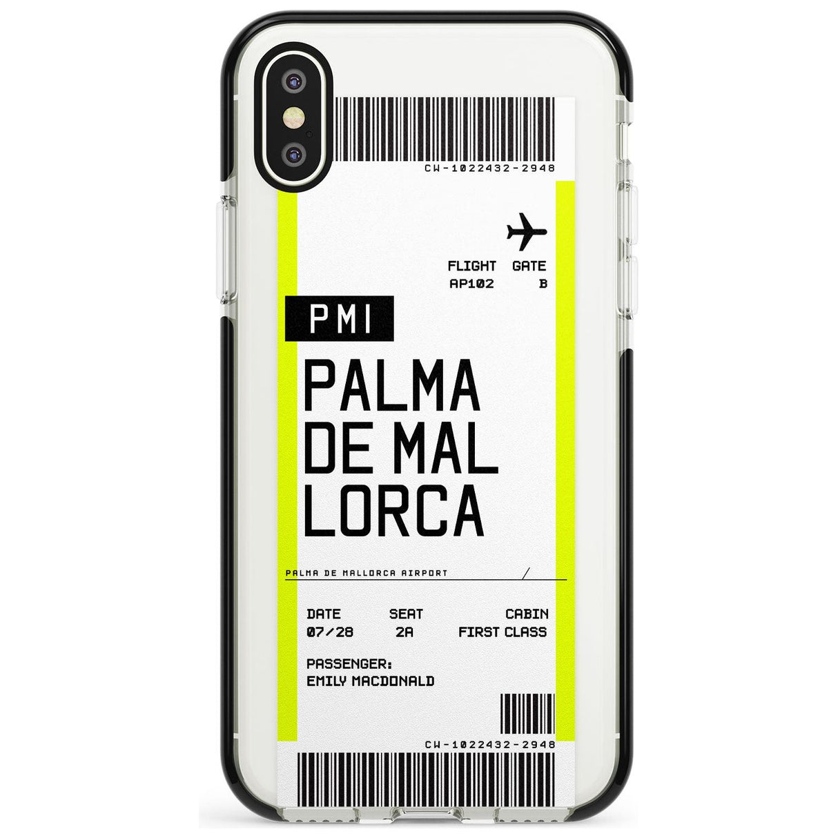 Palma De Mallorca Boarding Pass iPhone Case  Black Impact Custom Phone Case - Case Warehouse