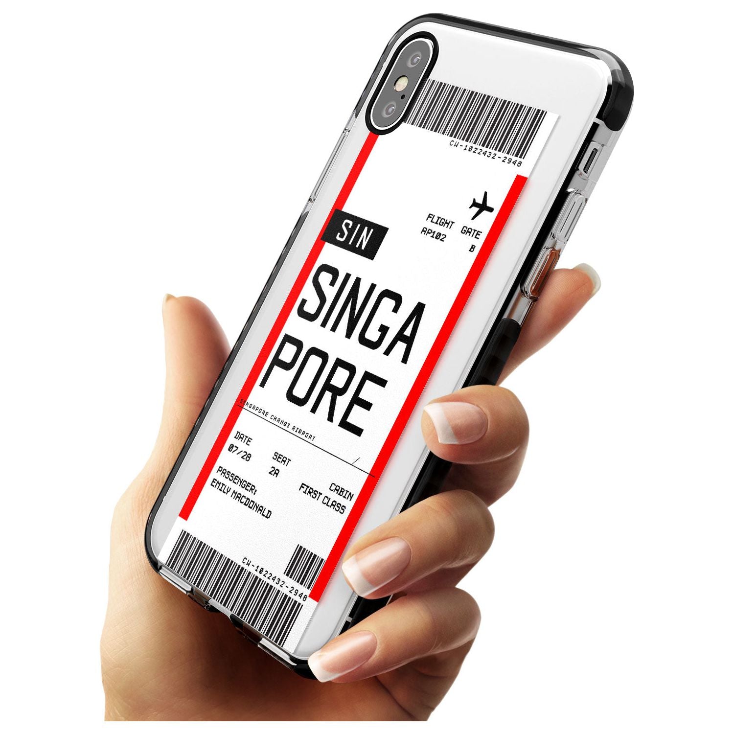 Singapore Boarding Pass iPhone Case   Custom Phone Case - Case Warehouse