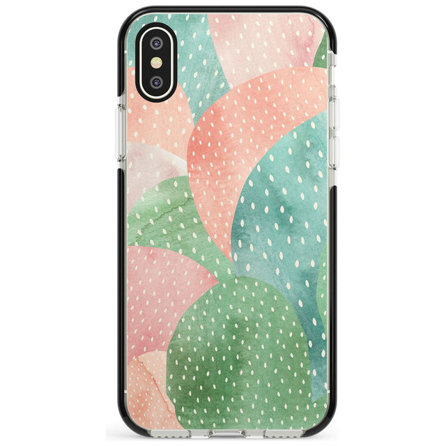 Colourful Close-Up Cacti Design Black Impact Phone Case for iPhone X XS Max XR