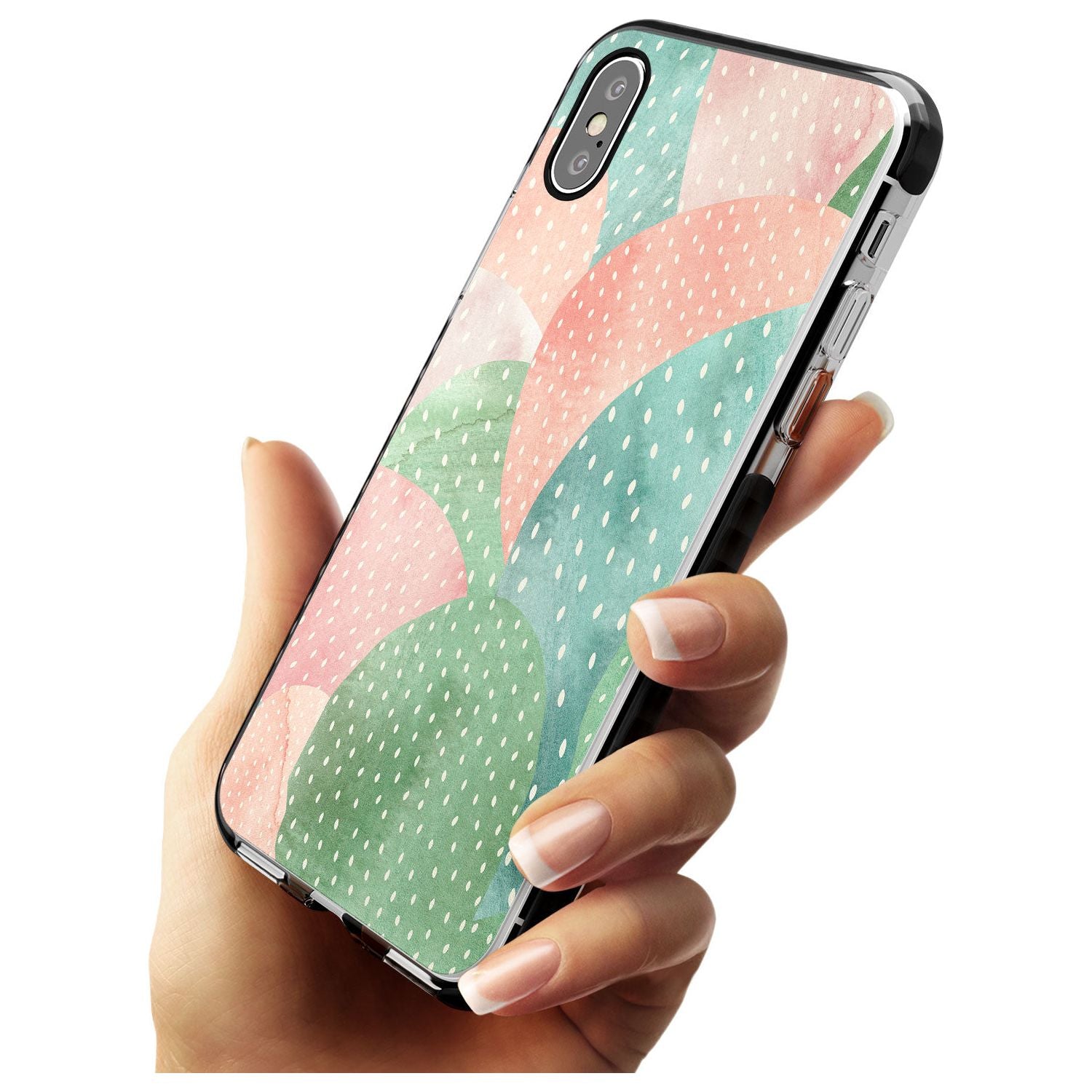 Colourful Close-Up Cacti Design Black Impact Phone Case for iPhone X XS Max XR