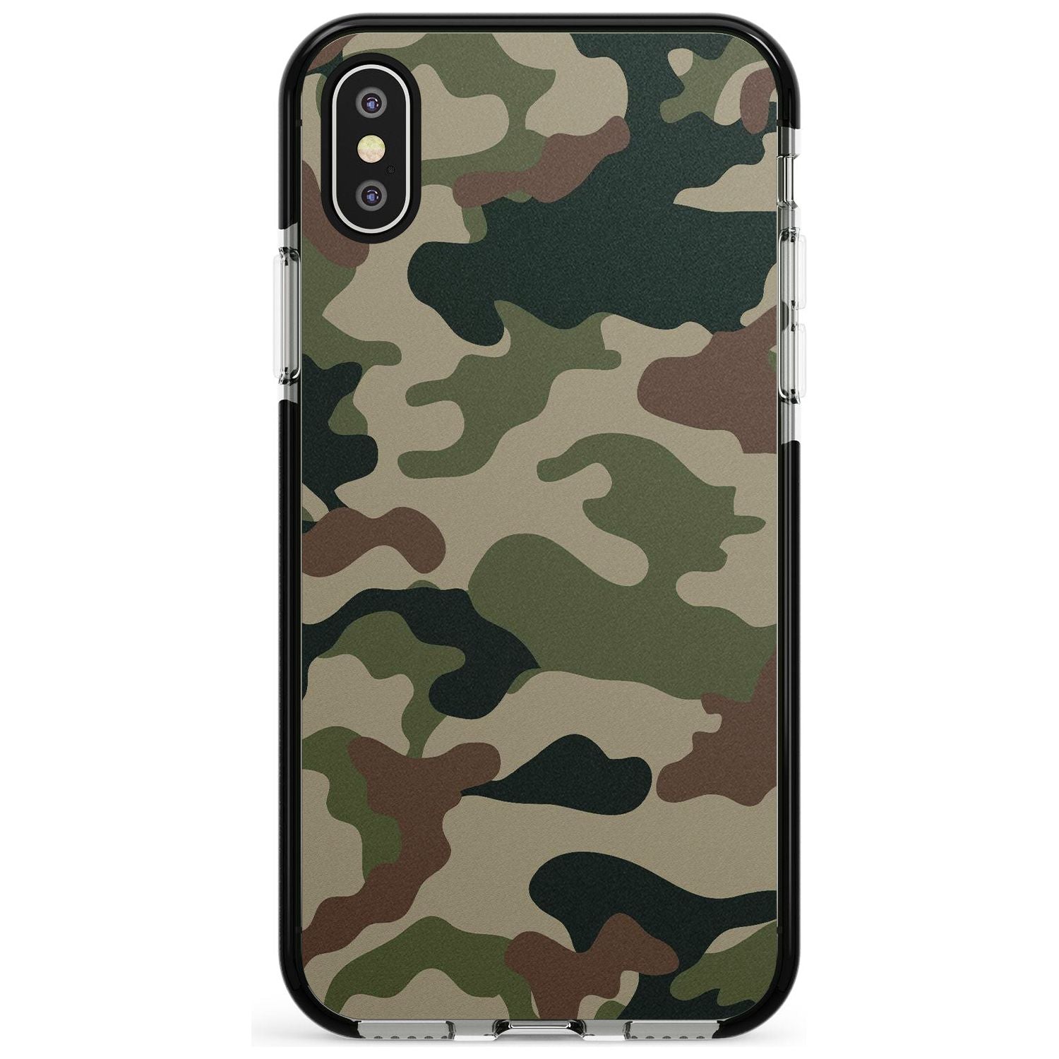 Green and Brown Camo Black Impact Phone Case for iPhone X XS Max XR