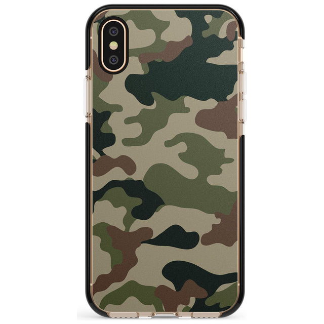 Green and Brown Camo Black Impact Phone Case for iPhone X XS Max XR