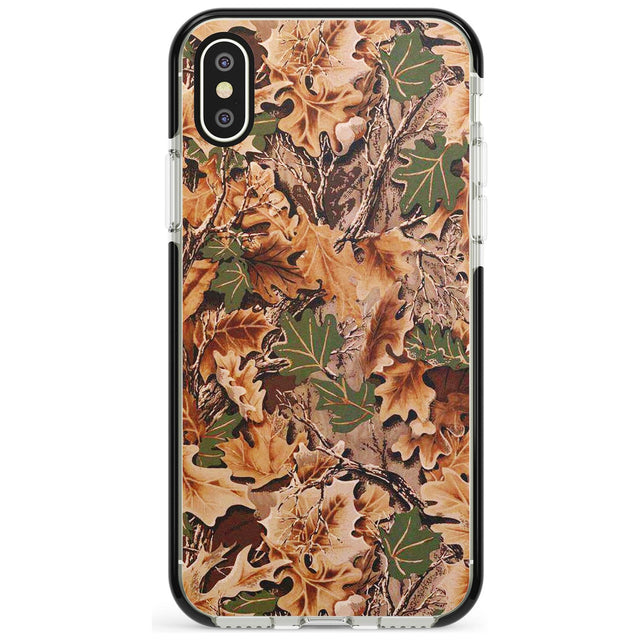 Leaves Camo Black Impact Phone Case for iPhone X XS Max XR