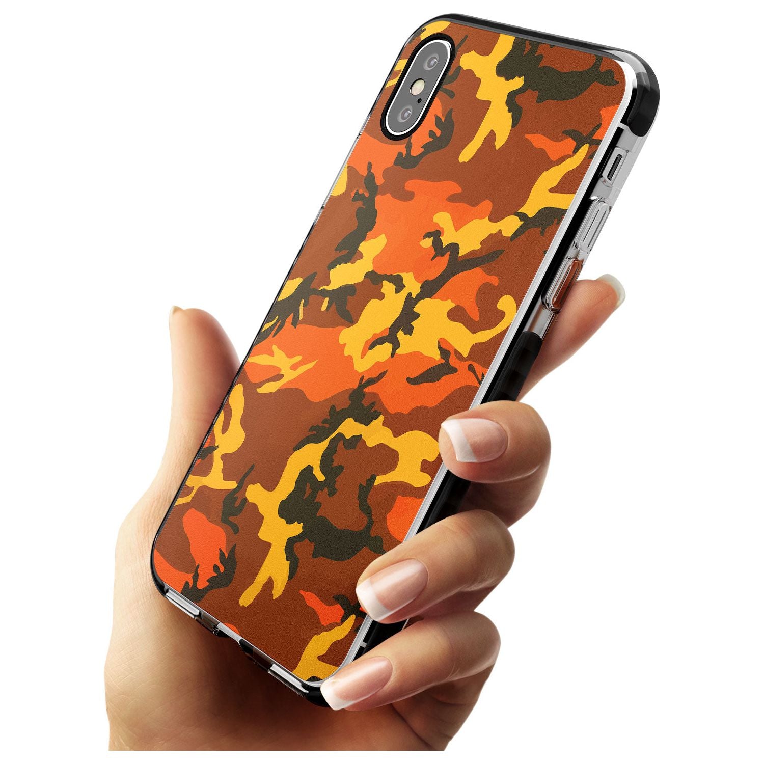 Orange Camo Black Impact Phone Case for iPhone X XS Max XR