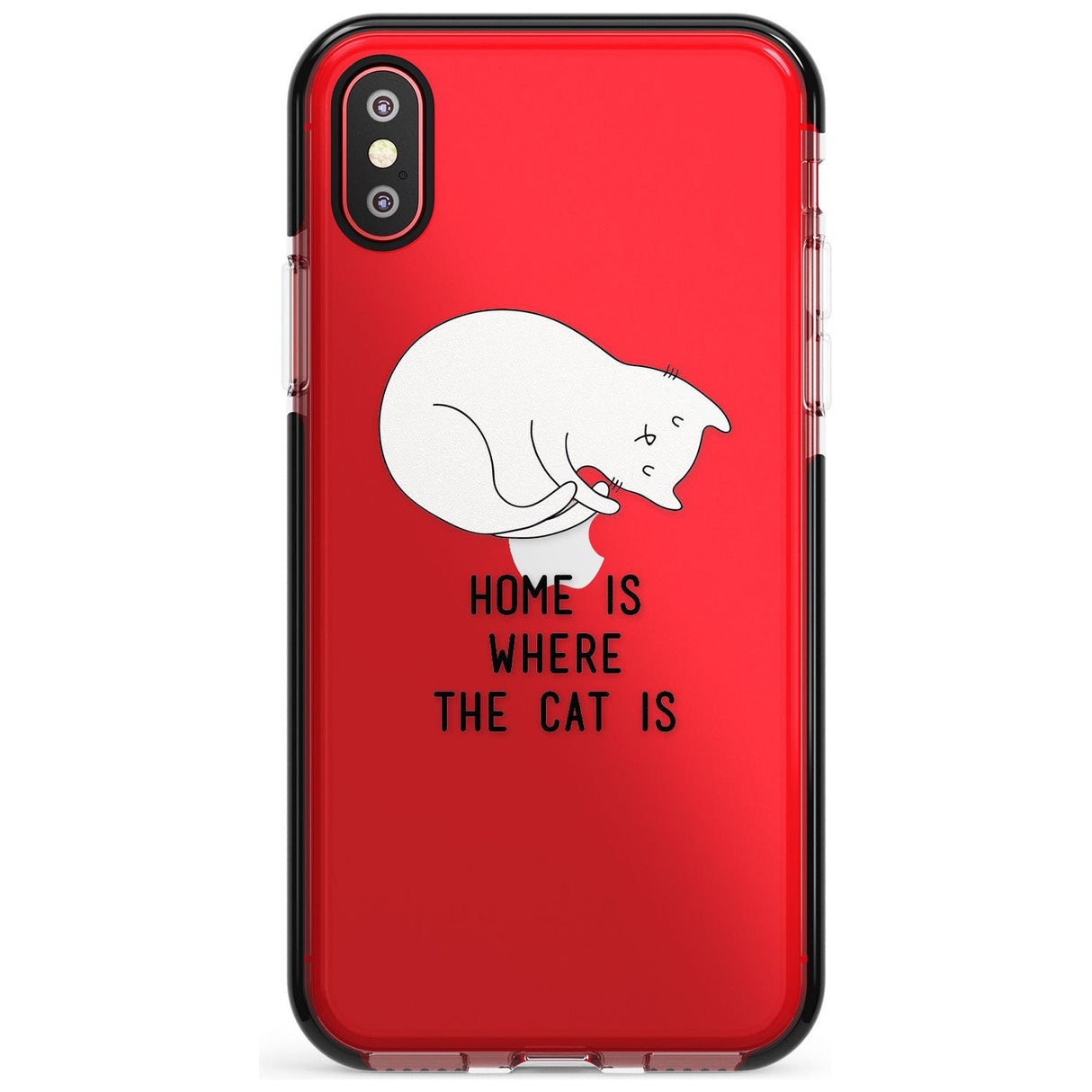 Home Is Where the Cat is Pink Fade Impact Phone Case for iPhone X XS Max XR