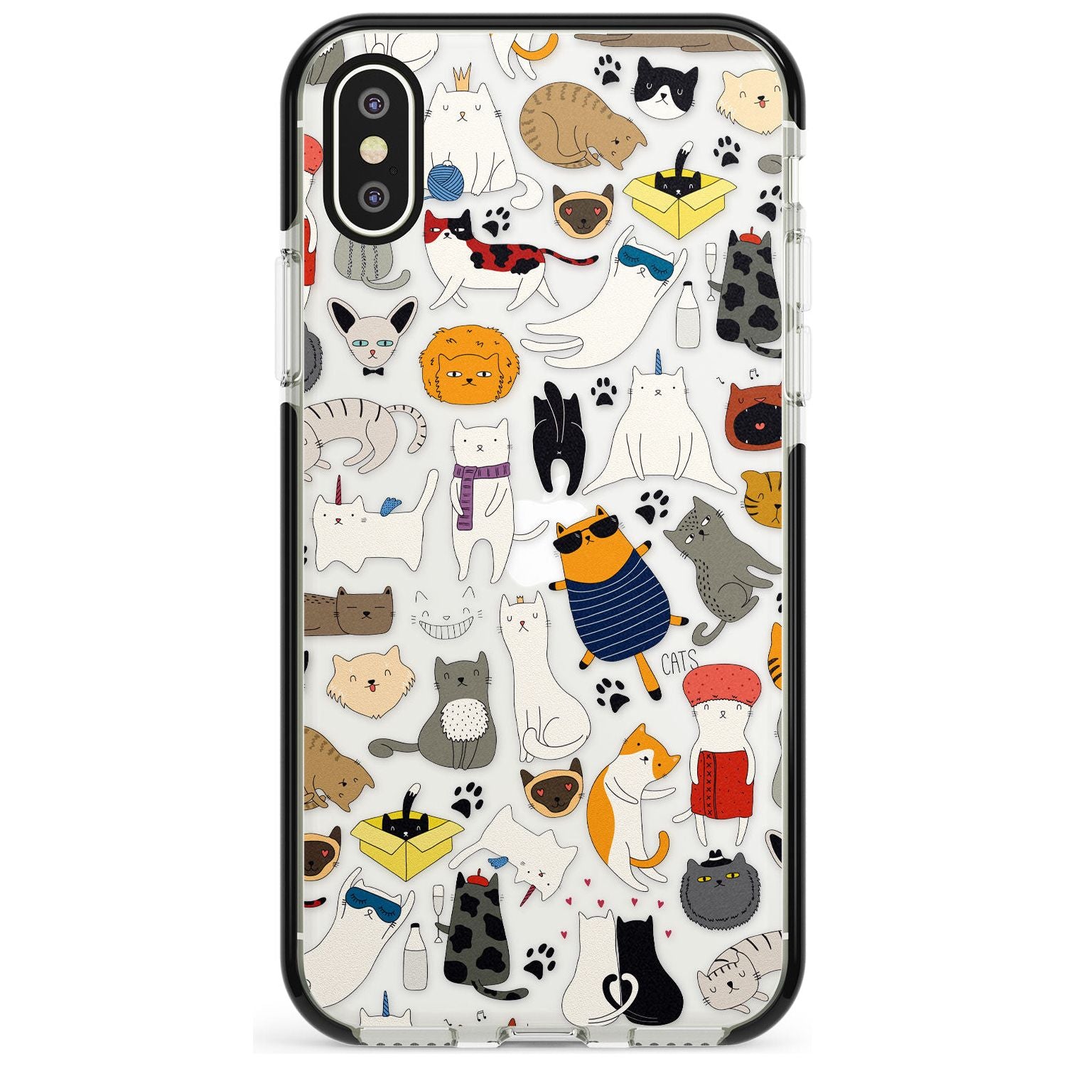 Cartoon Cat Collage - Colour Pink Fade Impact Phone Case for iPhone X XS Max XR