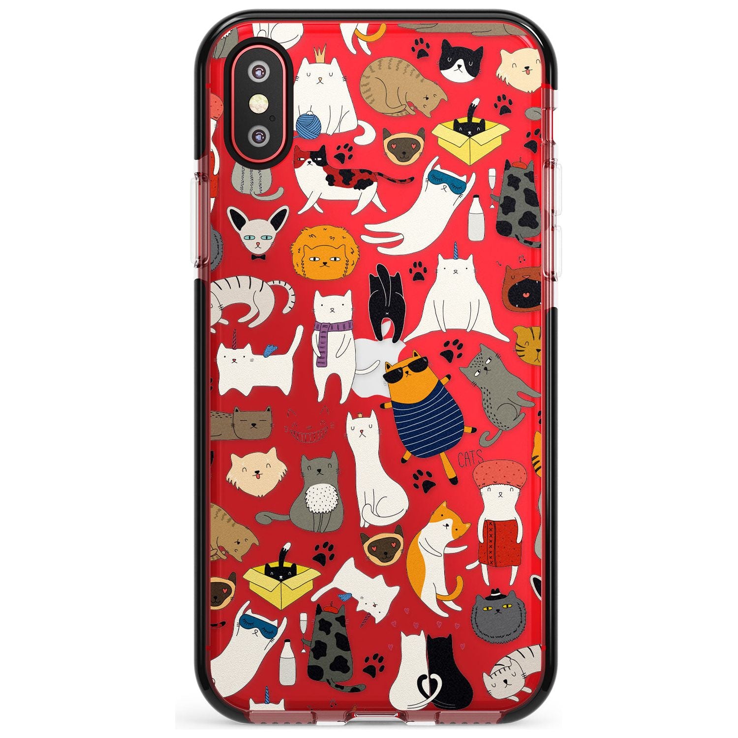 Cartoon Cat Collage - Colour Pink Fade Impact Phone Case for iPhone X XS Max XR