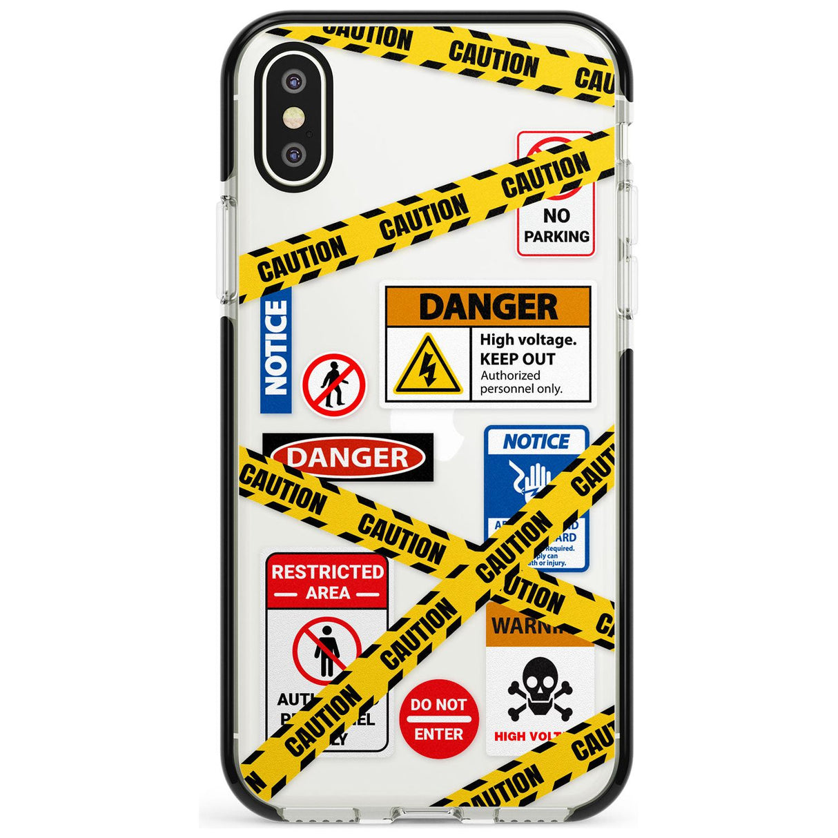 CAUTION Pink Fade Impact Phone Case for iPhone X XS Max XR