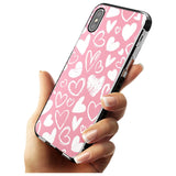 Chalk Hearts Black Impact Phone Case for iPhone X XS Max XR