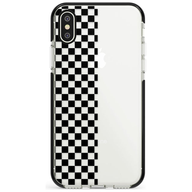 Checker: Half Black Check on Clear Phone Case iPhone X / iPhone XS / Black Impact Case,iPhone XR / Black Impact Case,iPhone XS MAX / Black Impact Case Blanc Space