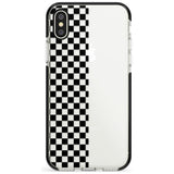 Checker: Half Black Check on Clear Phone Case iPhone X / iPhone XS / Black Impact Case,iPhone XR / Black Impact Case,iPhone XS MAX / Black Impact Case Blanc Space