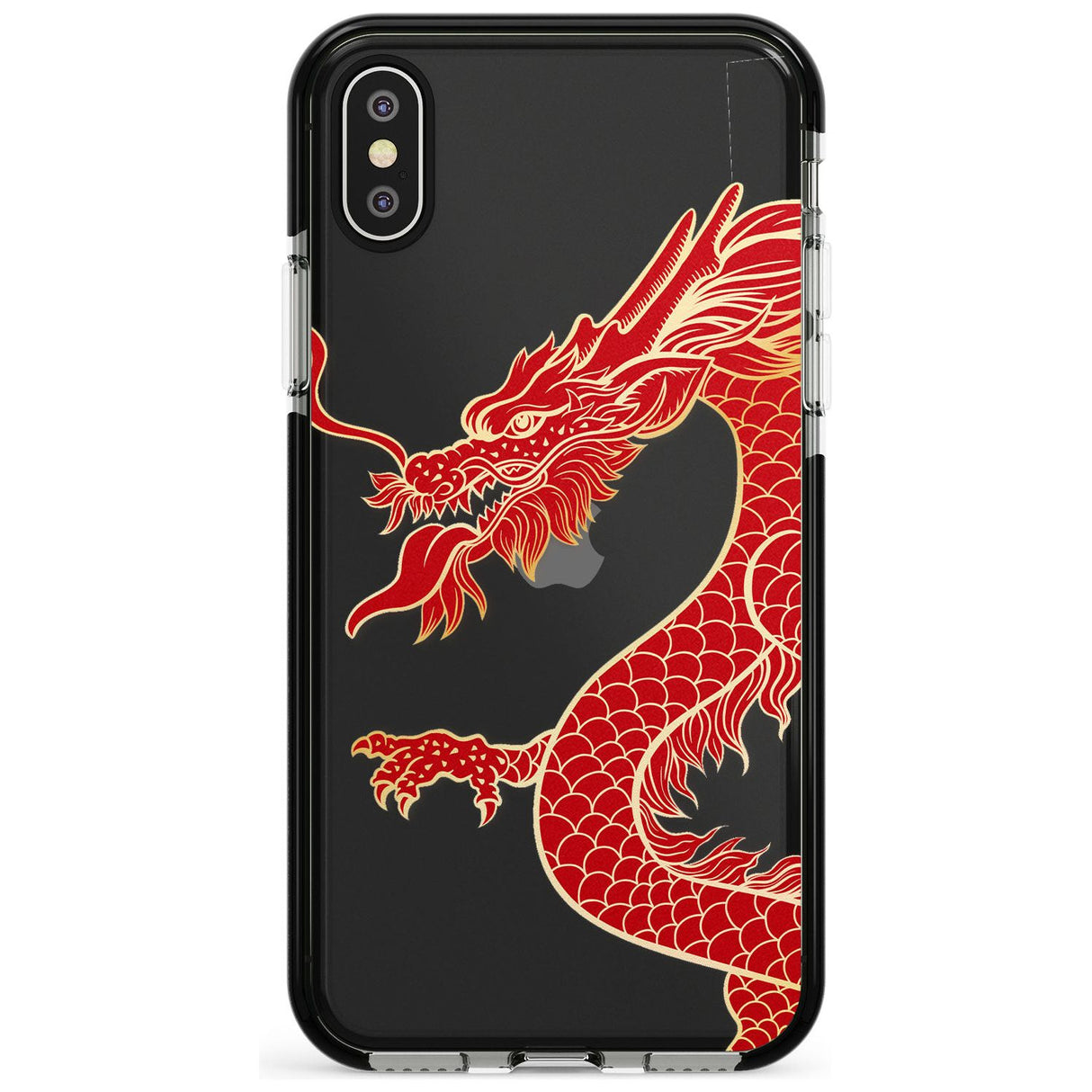 Large Black Dragon Black Impact Phone Case for iPhone X XS Max XR