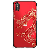 Large Black Dragon Black Impact Phone Case for iPhone X XS Max XR