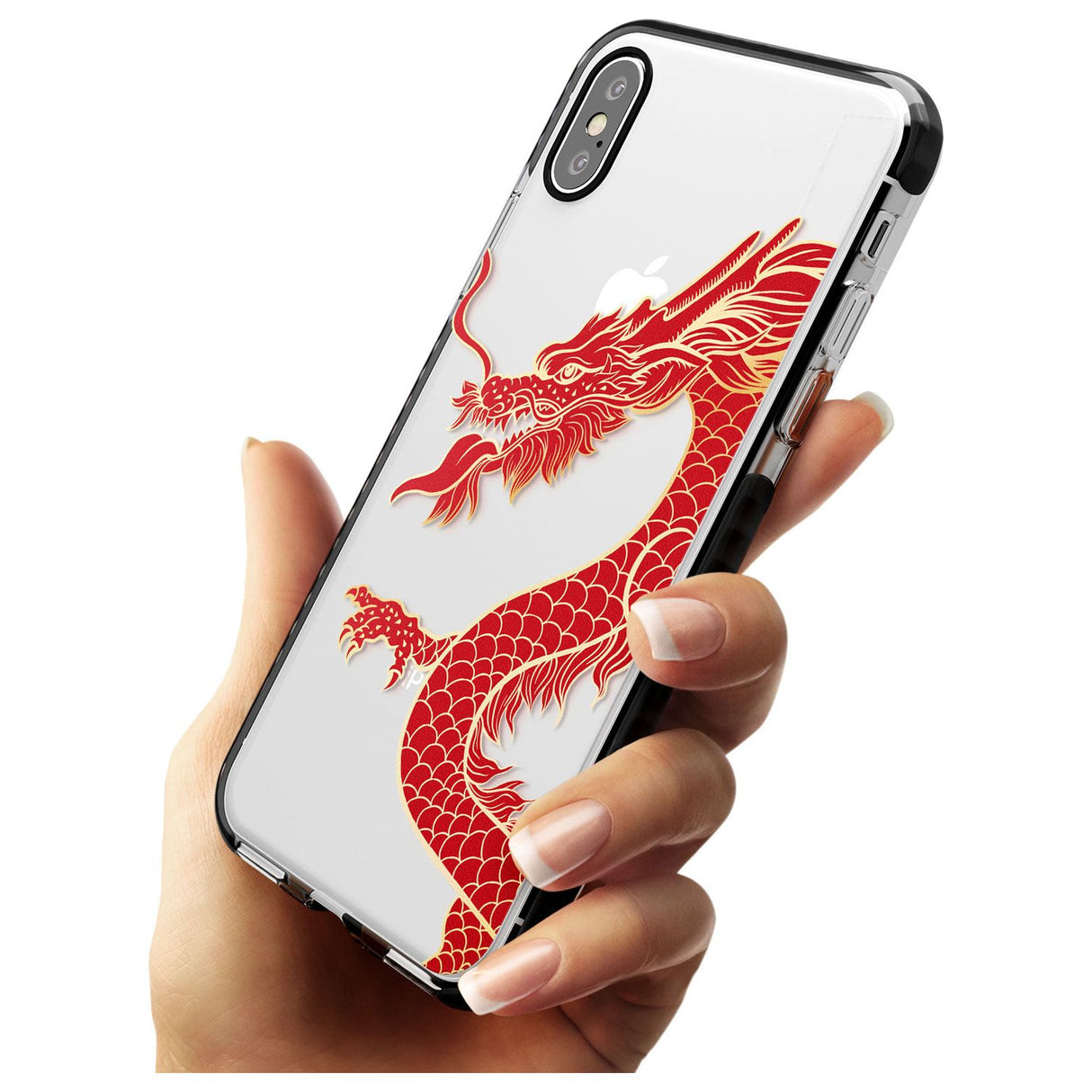 Large Black Dragon Black Impact Phone Case for iPhone X XS Max XR