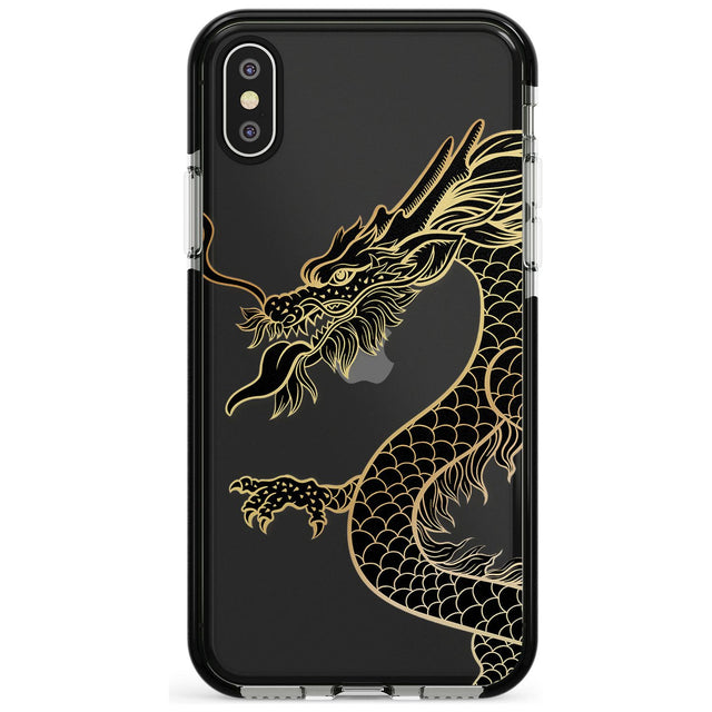 Large Red Dragon Black Impact Phone Case for iPhone X XS Max XR