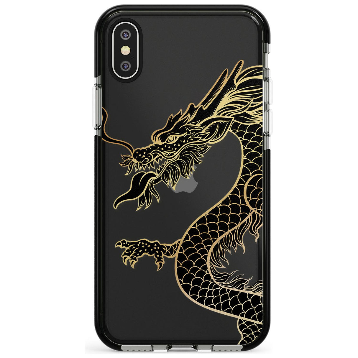 Large Red Dragon Black Impact Phone Case for iPhone X XS Max XR