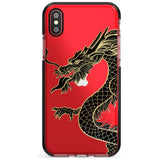 Large Red Dragon Black Impact Phone Case for iPhone X XS Max XR