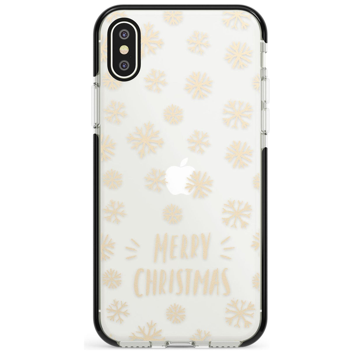 Christmas Snowflake Pattern Black Impact Phone Case for iPhone X XS Max XR