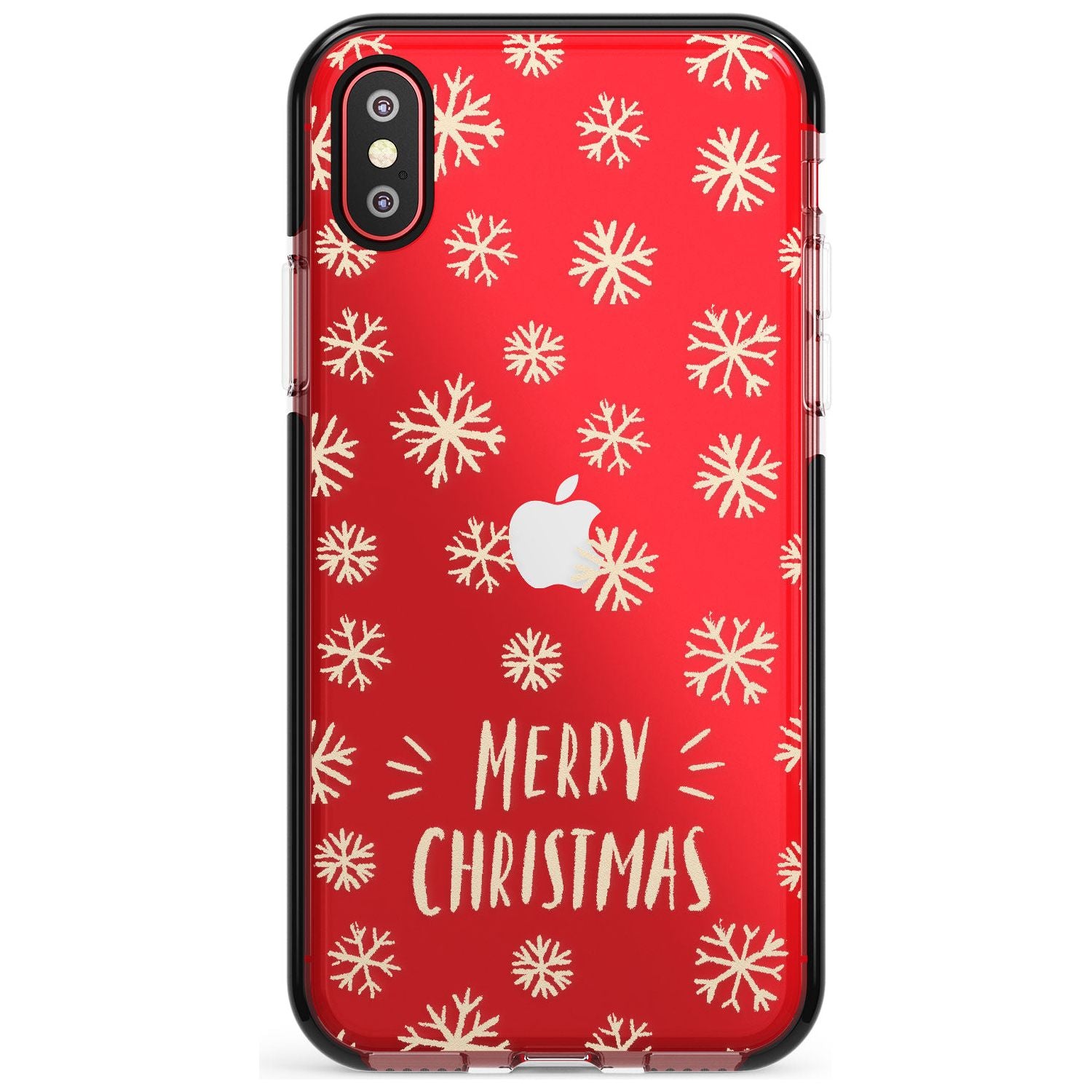 Christmas Snowflake Pattern Black Impact Phone Case for iPhone X XS Max XR