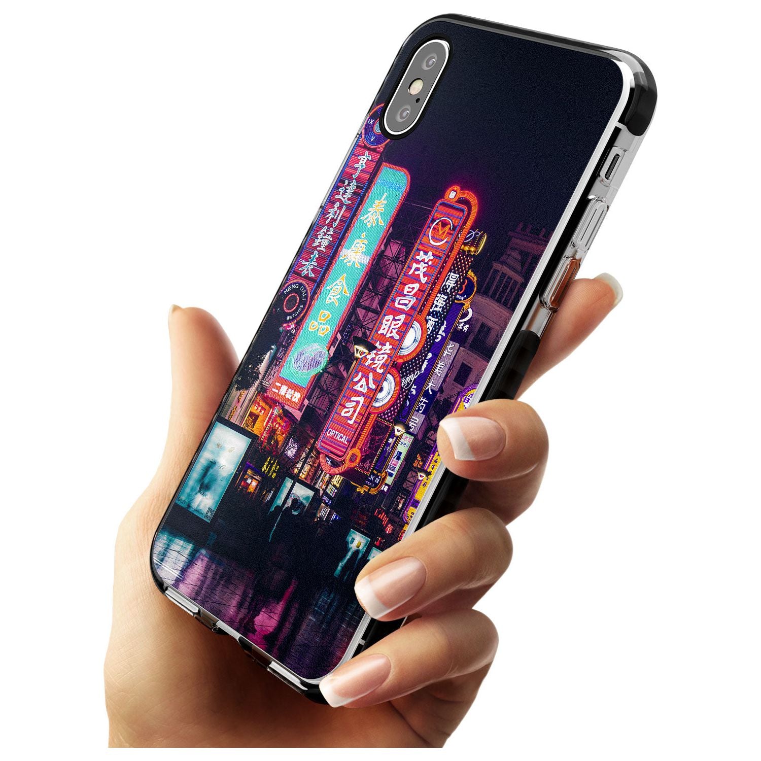 Busy Street - Neon Cities Photographs Black Impact Phone Case for iPhone X XS Max XR