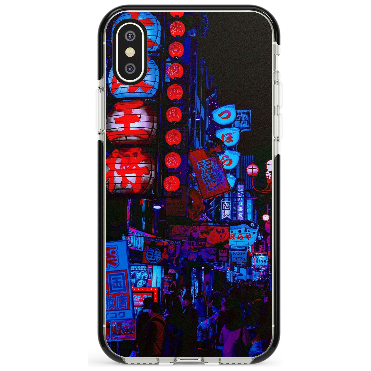 Red & Turquoise - Neon Cities Photographs Black Impact Phone Case for iPhone X XS Max XR