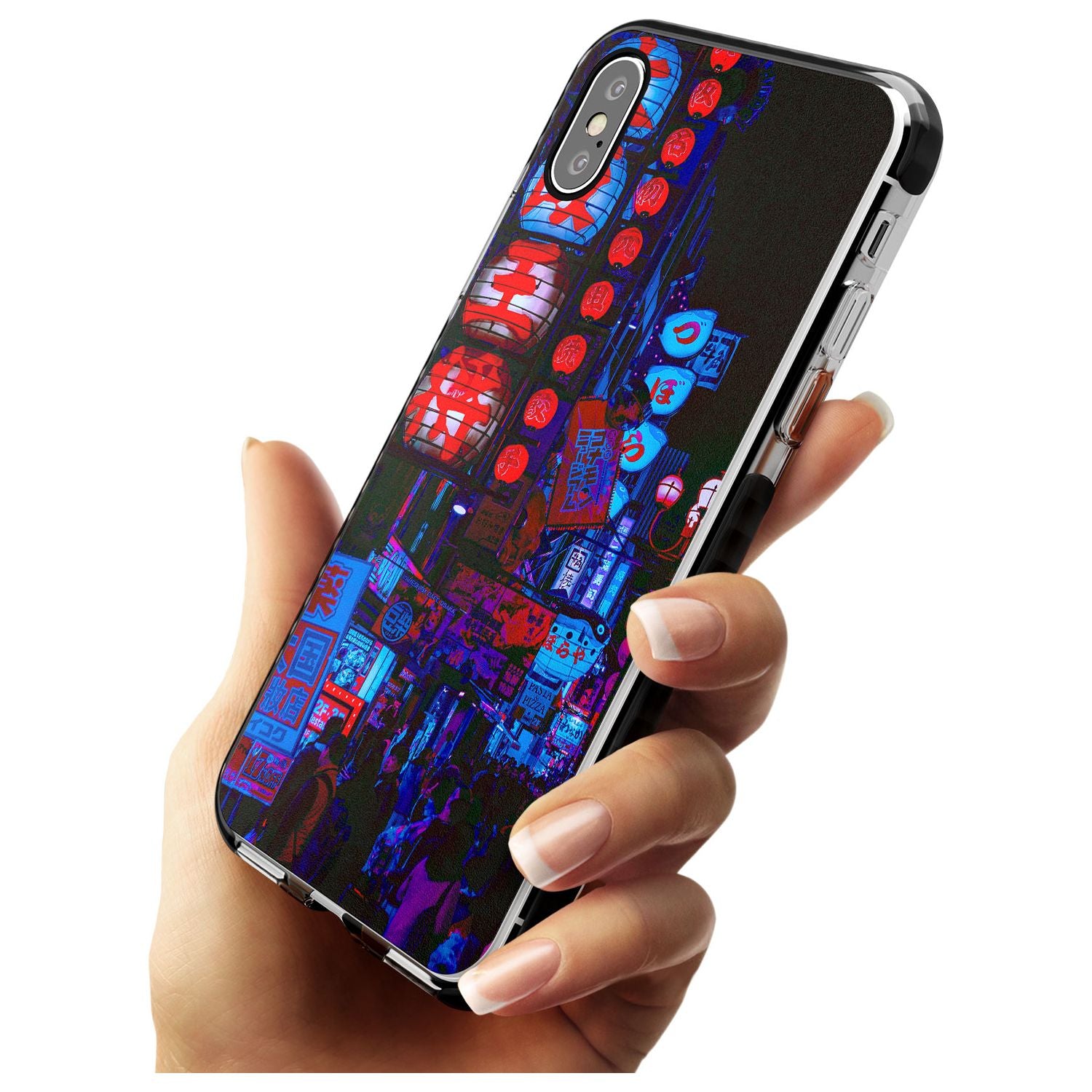 Red & Turquoise - Neon Cities Photographs Black Impact Phone Case for iPhone X XS Max XR
