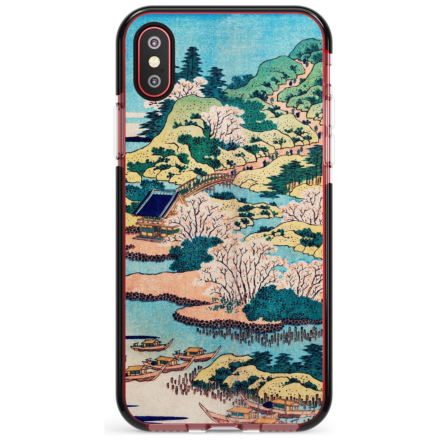 Coastal Community by Katsushika Hokusai  Pink Fade Impact Phone Case for iPhone X XS Max XR
