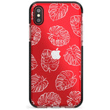 Monstera Leaves Pink Fade Impact Phone Case for iPhone X XS Max XR