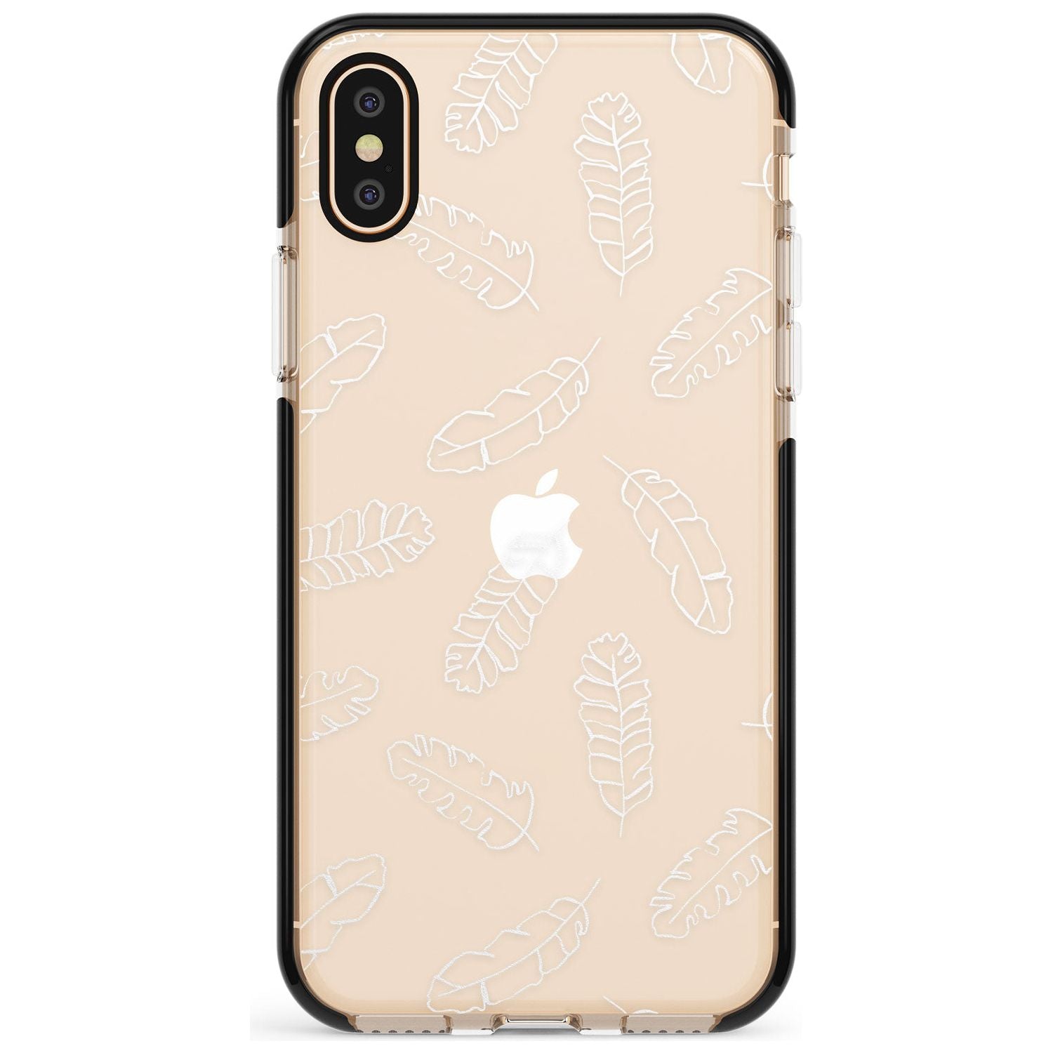 Clear Botanical Designs: Palm Leaves Pink Fade Impact Phone Case for iPhone X XS Max XR