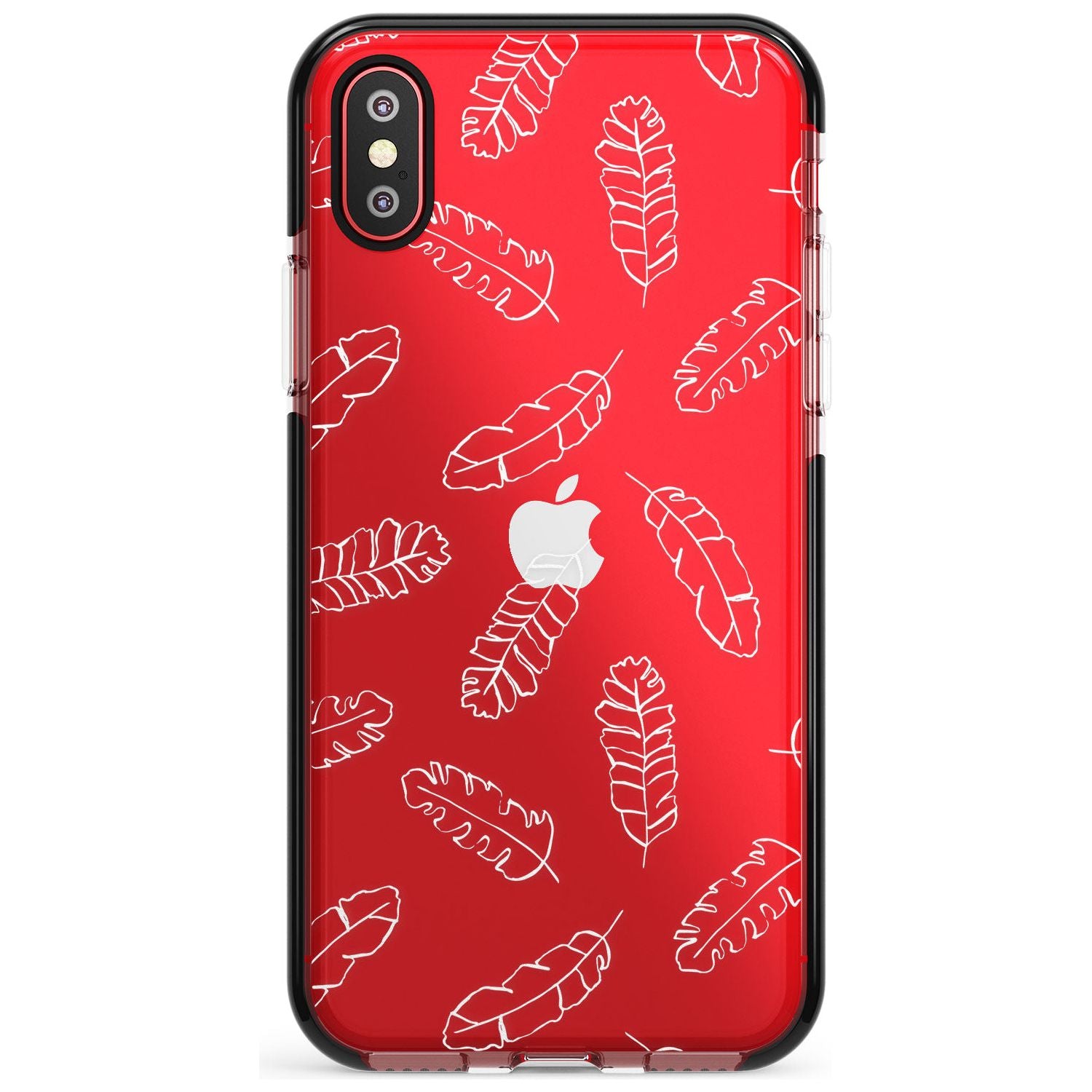 Clear Botanical Designs: Palm Leaves Pink Fade Impact Phone Case for iPhone X XS Max XR