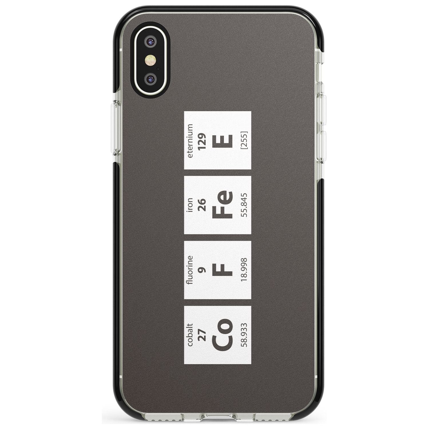 Coffee Element (Grey) Black Impact Phone Case for iPhone X XS Max XR